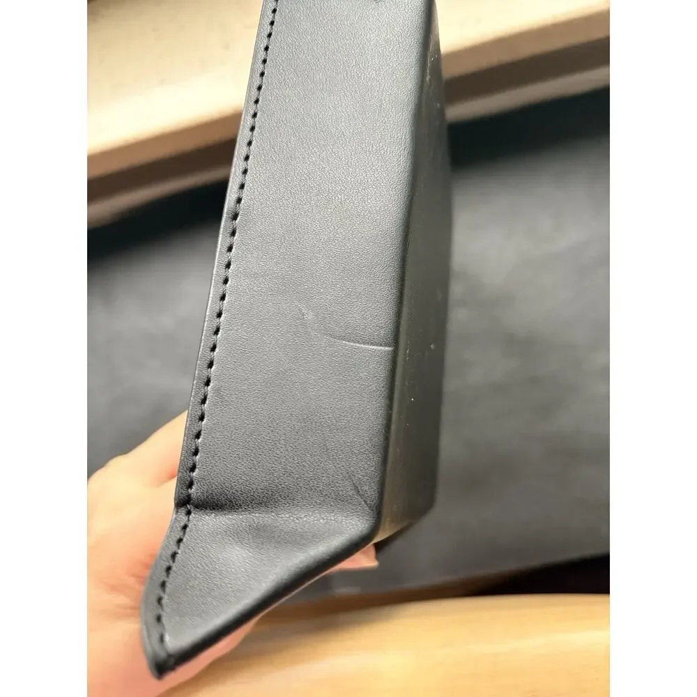 Vintage David Yurman Black Leather Jewelry Valet Tray Black Tan Suede RARE